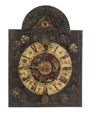 A Baroque iron clock with a single hand - Antiques: Clocks, Metalwork, Asiatica, Faience, Folk art, Sculptures