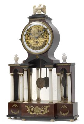 An Empire commode clock "Blacksmith and Grinder" - Antiques: Clocks, Metalwork, Asiatica, Faience, Folk art, Sculptures