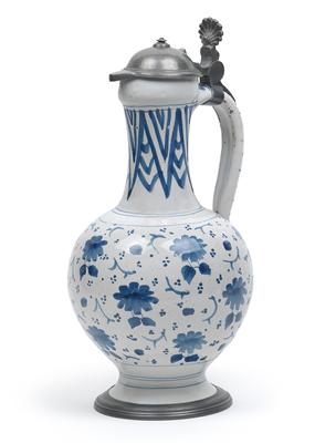 Narrow-necked jug, - Antiques: Clocks, Metalwork, Asiatica, Faience, Folk art, Sculptures