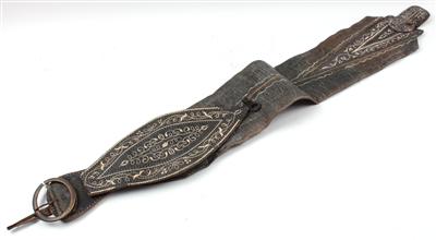 Quill embroidered belt, - Antiquariato - orologi, metalli lavorati, asiatica, ceramica faentinas, arte popolare, sculture