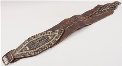 Quill embroidered belt, - Antiques: Clocks, Metalwork, Asiatica, Faience, Folk art, Sculptures