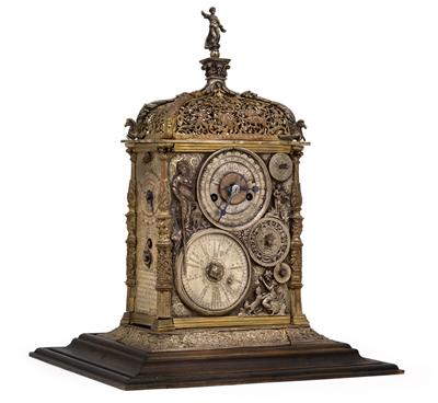 A Historism Period galvano-plastic table clock - Antiques: Clocks, Metalwork, Asiatica, Faience, Folk art, Sculptures