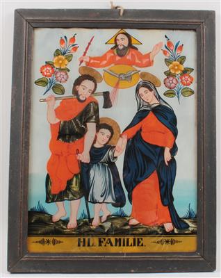 Behind-glass painting, Holy Family, - Starožitnosti