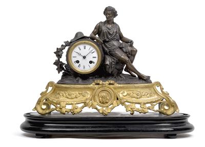 A Historism Period bronze mantel clock, "Shepherd" - Starožitnosti