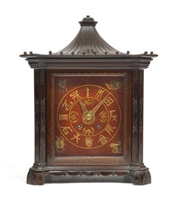 A Historism Period table clock "Chinois" - Antiquariato - orologi, metalli lavorati, asiatica, ceramica faentinas, arte popolare, sculture