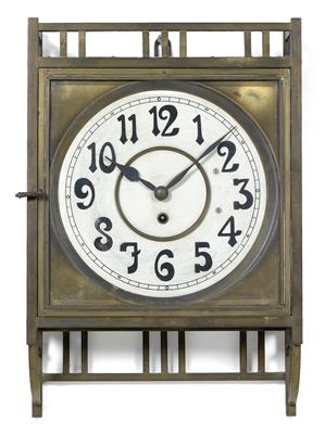 An art nouveau brass wall pendulum clock - Antiques: Clocks, Metalwork, Asiatica, Faience, Folk art, Sculptures