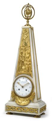 A Louis XVI marble mantel clock "Obelisque" - Antiquariato - orologi, metalli lavorati, asiatica, ceramica faentinas, arte popolare, sculture
