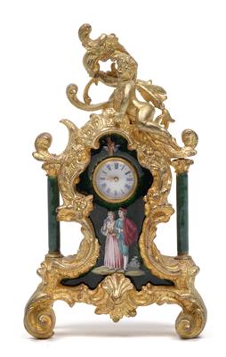 A miniature enamel table clock - Antiquariato - orologi, metalli lavorati, asiatica, ceramica faentinas, arte popolare, sculture