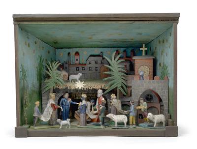 Viechtau boxed crib, - Antiquariato - orologi, metalli lavorati, asiatica, ceramica faentinas, arte popolare, sculture