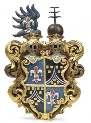 Coat-of-arms of the Ebersberg family, known as von Weyhers and Leyen, - Antiques: Clocks, Metalwork, Asiatica, Faience, Folk art, Sculptures