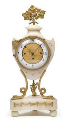Biedermeier Marmor Vasenuhr - Antiquitäten (Uhren, Skulpturen, Metallarbeiten, Fayencen, Volkskunst, Silber)