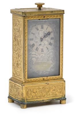 A Biedermeier miniature table clock with repeater - "Happacher in Wien" - Starožitnosti