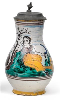 A 'Birnkrug' tankard, - Antiques: Clocks, Sculpture, Faience, Folk Art