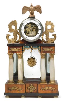 Empire Kommodenuhr mit Automat - Antiquitäten (Uhren, Skulpturen, Metallarbeiten, Fayencen, Volkskunst, Silber)