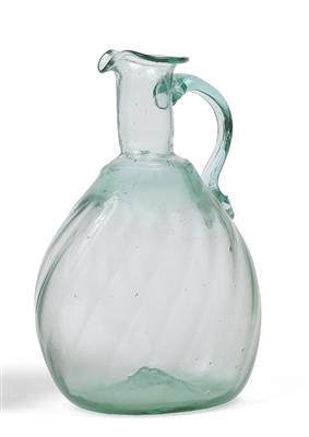 Glasflasche, - Antiquitäten (Uhren, Skulpturen, Metallarbeiten, Fayencen, Volkskunst, Silber)