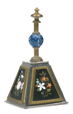 An Italian table bell with pietra dura inlays - Antiques: Clocks, Sculpture, Faience, Folk Art