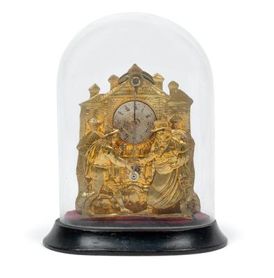 A miniature „Zappler“ table clock - Antiques: Clocks, Sculpture, Faience, Folk Art