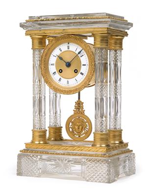 Neoklassizismus Baccarat Portikusuhr - Antiquitäten (Uhren, Skulpturen, Metallarbeiten, Fayencen, Volkskunst, Silber)