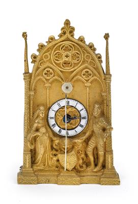 A miniature Neogothic „Zappler“ table clock - Antiques: Clocks, Sculpture, Faience, Folk Art