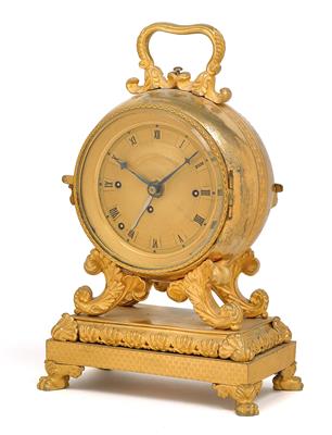 Österreichischer Empire Reisewecker - Antiquitäten (Uhren, Skulpturen, Metallarbeiten, Fayencen, Volkskunst, Silber)