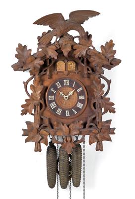 A Black Forest wall pendulum clock "Cuckoo and Quail" - Starožitnosti