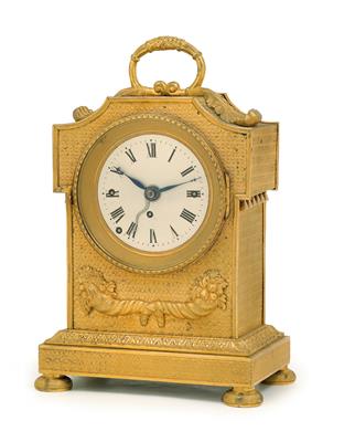 A Biedermeier officer’s travelling bronze clock - Starožitnosti  +Historické vědecké přístroje a globusy