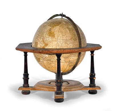 A 1730 Johann Gabriel Doppelmayr (1671–1750) terrestrial table Globe - Orologi, metalli lavorati, arte popolare e ceramica faentina, sculture  +Strumenti scientifici e globi d'epoca