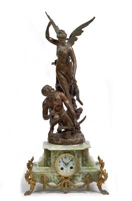 A fin de siècle onyx mantle clock - Orologi, metalli lavorati, arte popolare e ceramica faentina, sculture  +Strumenti scientifici e globi d'epoca
