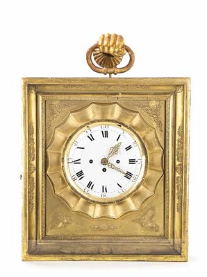 A large Biedermeier framed clock - Clocks, Metalwork, Faience, Folk Art, Sculptures +Antique Scientific Instruments and Globes