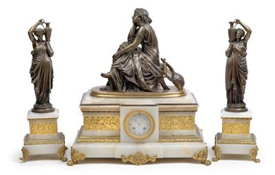A large neoclassical marble mantle set - Starožitnosti  +Historické vědecké přístroje a globusy