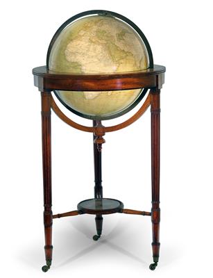 A fine 1807 William (c. 1740–1798) and Thomas Marriot BARDIN (1768–1819) terrestrial Library Globe - Orologi, metalli lavorati, arte popolare e ceramica faentina, sculture  +Strumenti scientifici e globi d'epoca