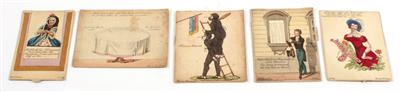 Four hoist cards and a peek-a-boo card - Starožitnosti  +Historické vědecké přístroje a globusy