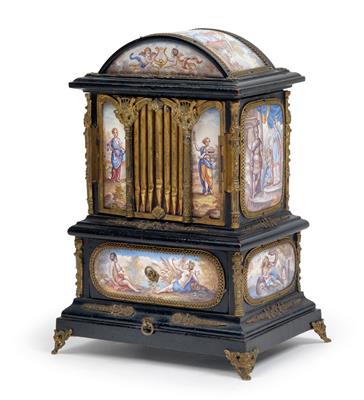 A Historism Period miniature cabinet from Vienna, with musical mechanism - Starožitnosti  +Historické vědecké přístroje a globusy