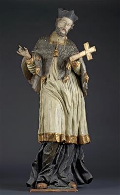 A Baroque figure of St John Nepomuk, - Antiques: Clocks, Sculpture, Faience, Folk Art, Vintage, Metalwork