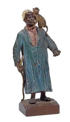 F. X. Bergmann – A beggar with monkey, - Antiquariato - orologi, sculture, maioliche, arte popolare