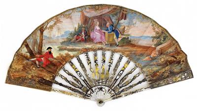 A fold-out fan, - Antiquariato - orologi, sculture, maioliche, arte popolare