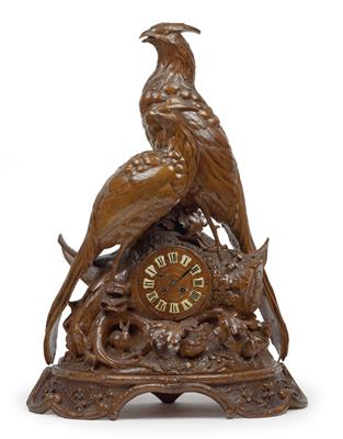 A large Historism Period hunting room table clock - "Lenzkirch" - Antiquariato - orologi, sculture, maioliche, arte popolare