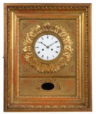 A small Biedermeier frame clock - Antiques: Clocks, Sculpture, Faience, Folk Art, Vintage