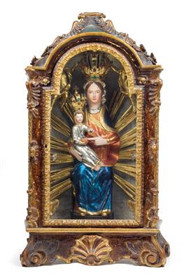 A Mariazell Lady of Graces in a display case, - Starožitnosti