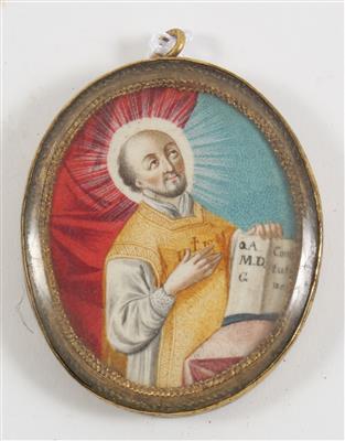 An oval medallion, St Peter Canisius, - Antiques: Clocks, Sculpture, Faience, Folk Art, Vintage