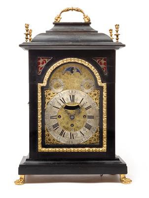 Wiener Barock Stockuhr mit Mondphase - Uhren, Judaika, Metallarbeiten, Vintage, Fayencen, Skulpturen, Volkskunst