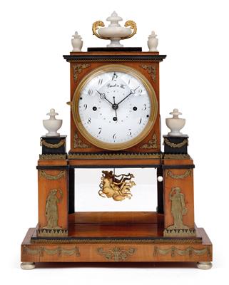 A Wiener Biedermeier commode clock - Antiques: Clocks, Sculpture, Faience, Folk Art, Vintage