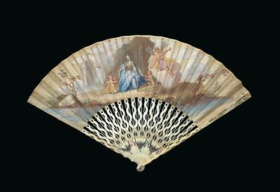 A folding fan, England around 1740 - Clocks, Vintage, Sculpture, Faience, Folk Art, Fan Collection