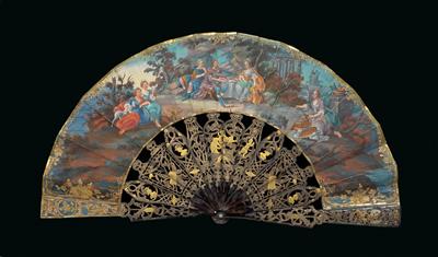 Faltfächer, Frankreich um 1760/70 - Uhren, Metallarbeiten, Vintage, Fächersammlung, Fayence, Skulpturen, Volkskunst