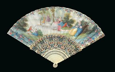 A folding fan, mid-eighteenth century - Clocks, Vintage, Sculpture, Faience, Folk Art, Fan Collection