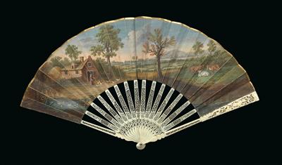 A folding fan, Netherlands, around 1750/60 - Clocks, Vintage, Sculpture, Faience, Folk Art, Fan Collection