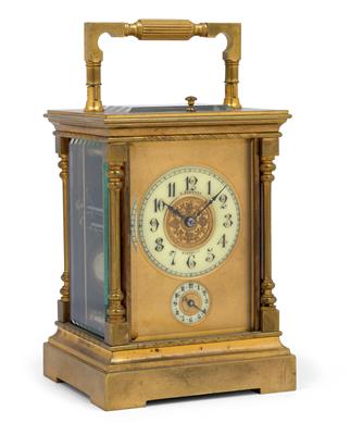 A Historism Period travel alarm from France, - Clocks, Vintage, Sculpture, Faience, Folk Art, Fan Collection