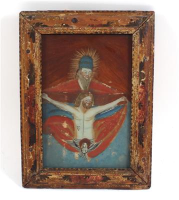 A painting on glass, The Trinity, Tyrol, - Orologi, vintage, sculture, maioliche, arte popolare