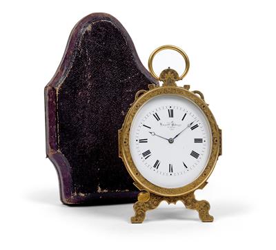 A small Biedermeier repeater travel clock with case, from Vienna, - Orologi, vintage, sculture, maioliche, arte popolare