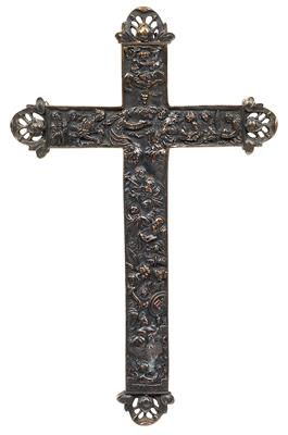 A metal crucifix, - Orologi, vintage, sculture, maioliche, arte popolare